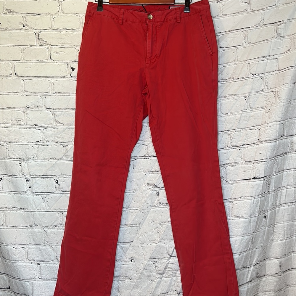 Vineyard Vines Red Slim Fit Pants Size 34x34 Excellent Condition
